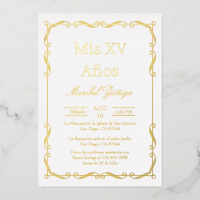 Invitación a Quinceanera (Anverso)