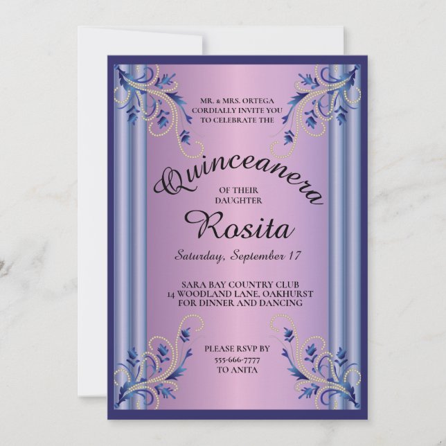 Invitación a Quinceanera (Anverso)