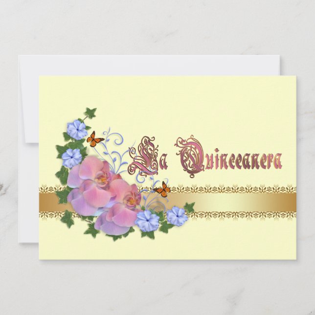 Invitación a Quinceanera 15º cumpleaños elegante (Anverso)