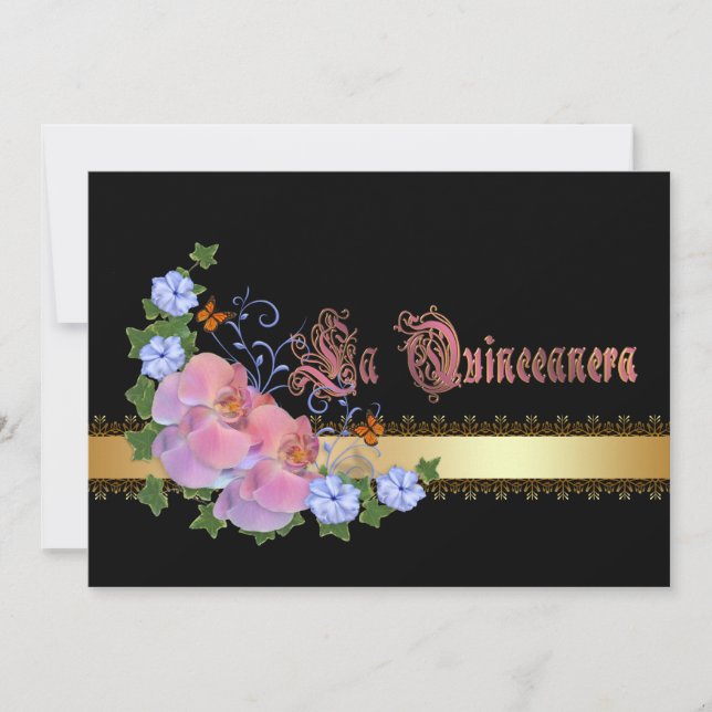 Invitación a Quinceanera 15º cumpleaños elegante (Anverso)
