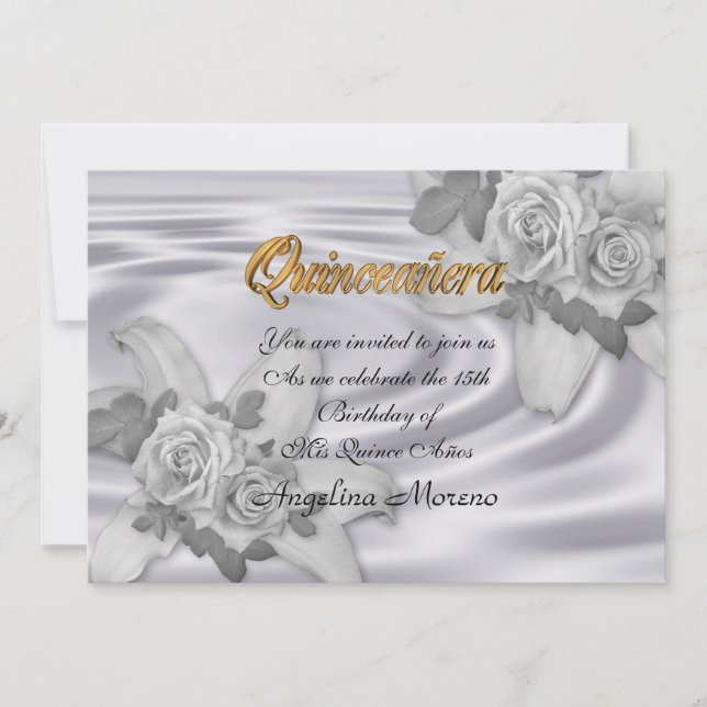 Invitación a Quinceanera 15º cumpleaños elegante (Anverso)