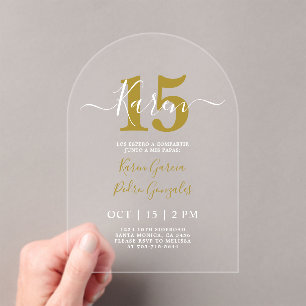Invitación a Quinceanera acrílica