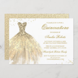Invitación a Quinceanera con vestido de gafas de o