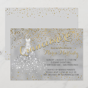 Invitación a Quinceanera con vino de diamantes de 