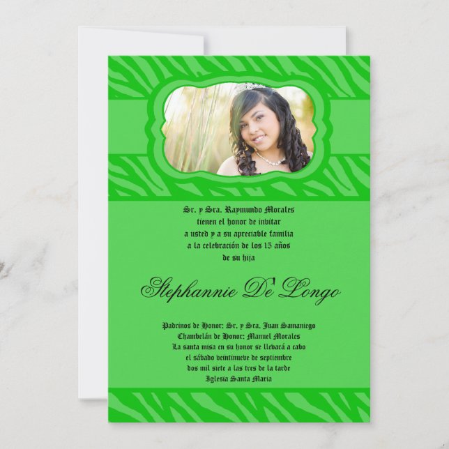 Invitación a Quinceanera de 5x7 Gráfica de impresi (Anverso)