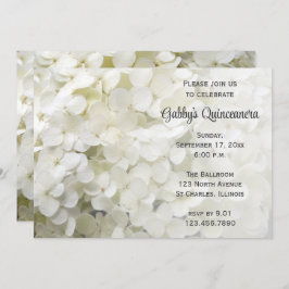 Invitación a Quinceanera de Flor de Hidrangea Blan