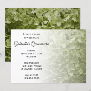 Invitación a Quinceanera de Flor de Hidrangea Verd