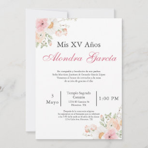 Invitación a Quinceañera de flor de primavera