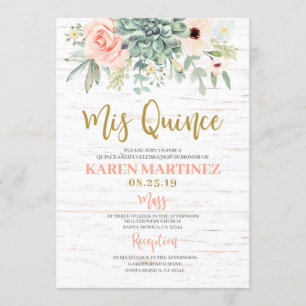 Invitación a Quinceañera de Floral Succulers