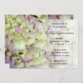 Invitación a Quinceanera de flores de hidrangea ca
