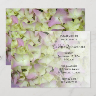 Invitación a Quinceanera de flores de hidrangea ca