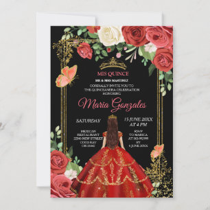 Invitación a Quinceañera de flores mexicanas de co