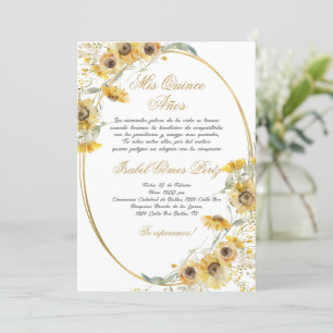 Invitación a Quinceañera de girasol
