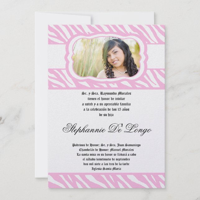 Invitación a Quinceanera de la impresora de papel  (Anverso)