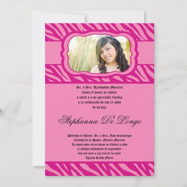 Invitación a Quinceanera de la impresora de papel  (Anverso)
