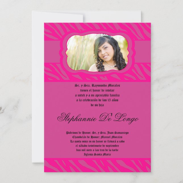 Invitación a Quinceanera de la impresora de papel  (Anverso)