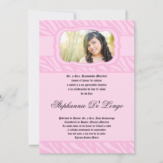 Invitación a Quinceanera de la impresora de papel  (Anverso)