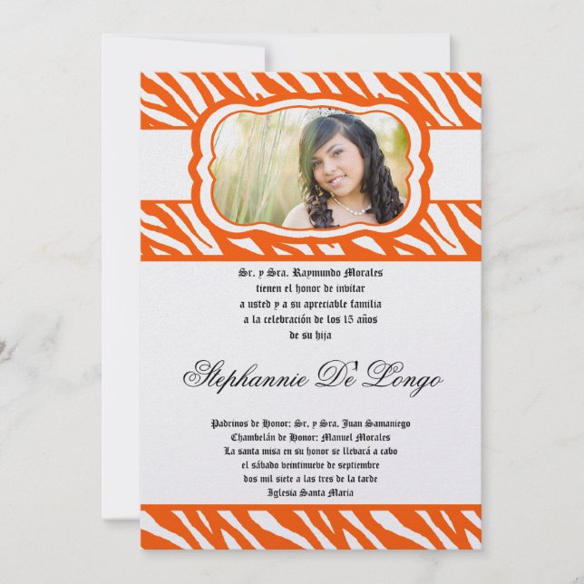 Invitación a Quinceanera de la impresora de papel  (Anverso)