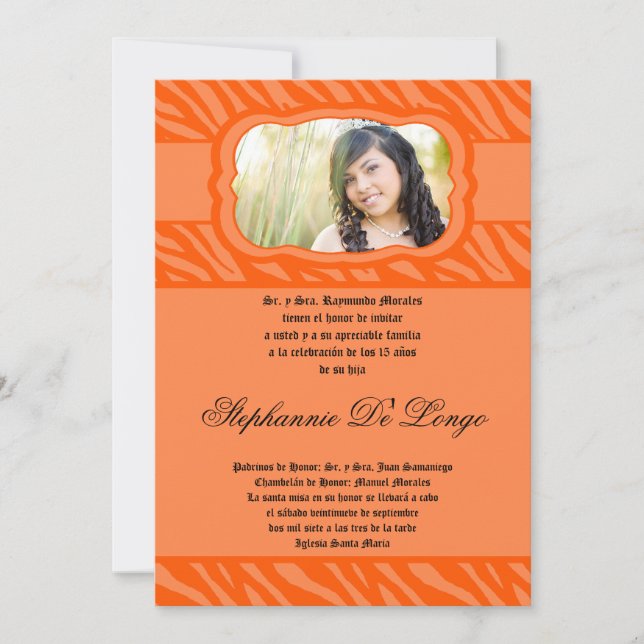 Invitación a Quinceanera de la impresora de papel  (Anverso)