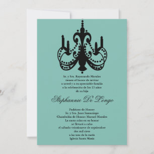 Invitación a Quinceanera de la lámpara azul 5x7