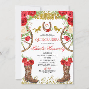 Invitación a Quinceanera de la Rosa Roja Occidenta