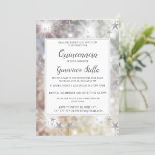 Invitación a Quinceanera de las estrellas de plata