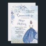 Invitación a Quinceañera de las flores azules del<br><div class="desc">Invitación a Quinceañera de las flores azules pastelesMis Quince Anos,  15º cumpleaños, </div>