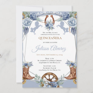 Invitación a Quinceanera de Light Blue