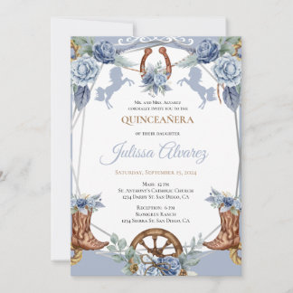 Invitación a Quinceanera de Light Blue