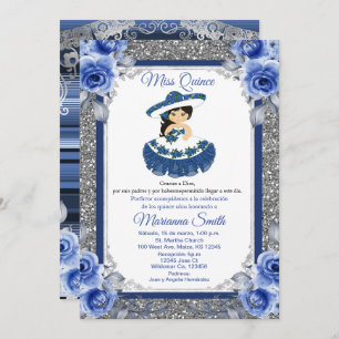Invitación a Quinceañera de los Rosas Azules Reale