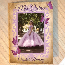 Invitación a Quinceanera de mariposas púrpura Lila