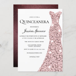 Invitación a Quinceanera de Oro y Terciopelo de Bo