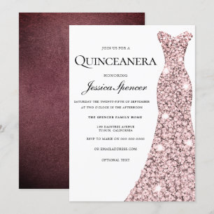 Invitación a Quinceanera de Oro y Terciopelo de Bo
