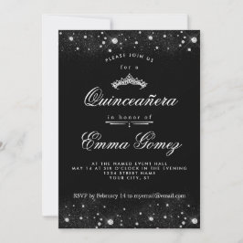 Invitación a Quinceanera de polvo de diamante