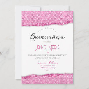 Invitación a Quinceañera del diamante rosa