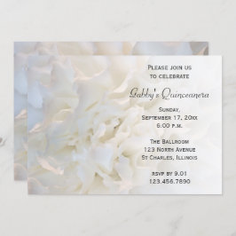 Invitación a Quinceanera floral blanca