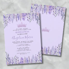 Invitación a Quinceanera floral púrpura