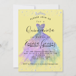Invitación a Quinceanera por el polvo de brillante