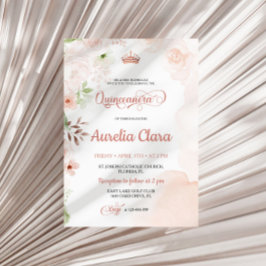 Invitación a Quinceanera Rosa de Rubor