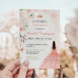 Invitación a Quinceanera Rosa de Rubor