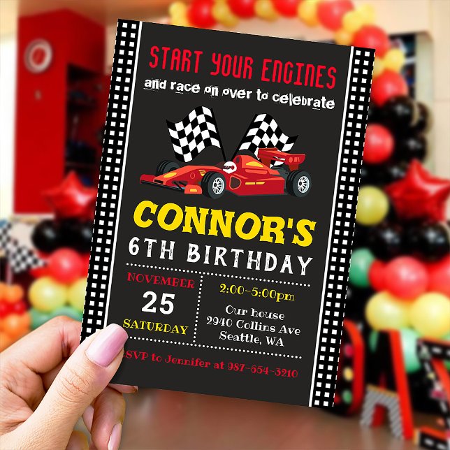 Invitación a Race Car, Invitación a Cumpleaños de  (Subido por el creador)