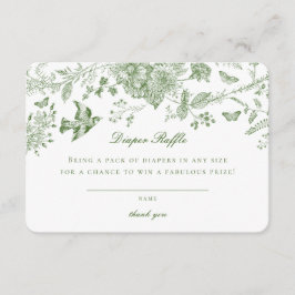 Invitación a Raffle con pañales florales de tela v