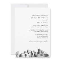 Invitación a Raleigh Boda Elegant Skyline