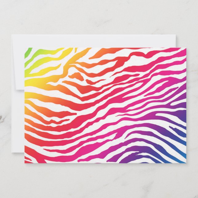 Invitación a rayas arcoiris (Anverso)