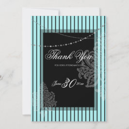 Invitación a rayas azules y negras