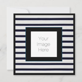Invitación a rayas con foto y texto personalizado