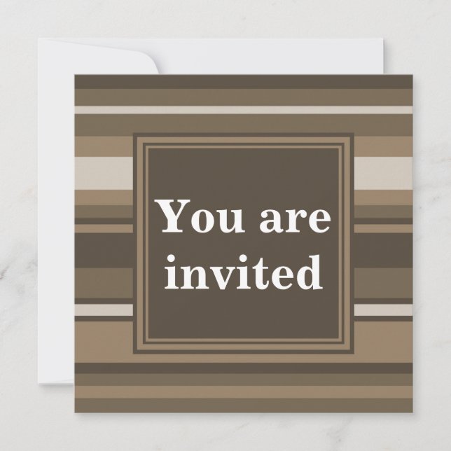 Invitación a rayas marrones (Anverso)
