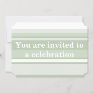 Invitación a rayas verdes pálidas