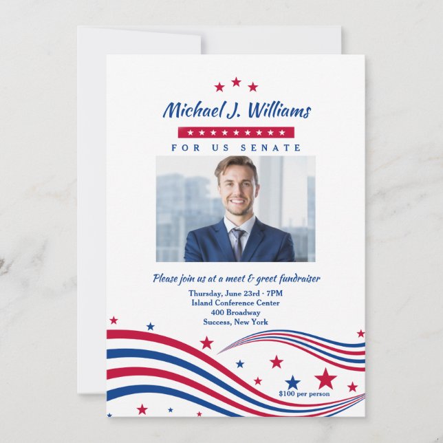 Invitación a recaudar fondos con fotografías de es (Anverso)