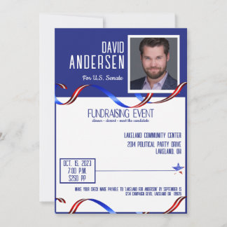 Invitación a recaudar fondos políticos con foto